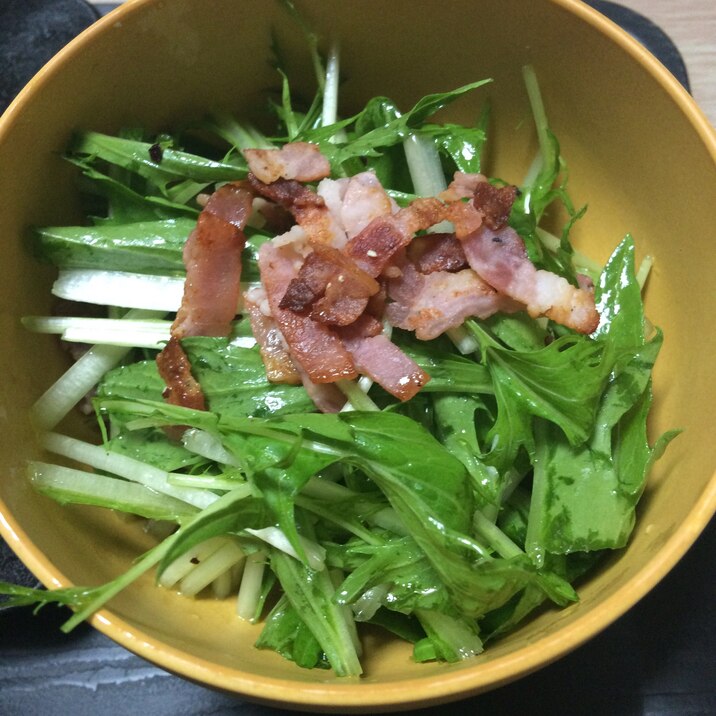 水菜とカリカリベーコンサラダ レシピ 作り方 By Bisco 楽天レシピ 水菜とカリカリベーコンサラダ レシピ 作り方 By Bisco 楽天レシピ